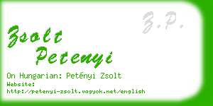 zsolt petenyi business card